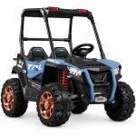 Kids Electric 4x4 Off-Road Buggy Ride-On Car with Roof 2-Seater Blue