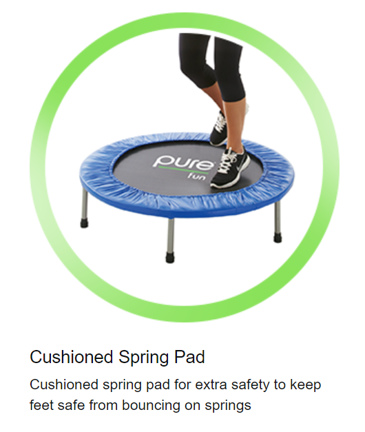 trampoline with handrail