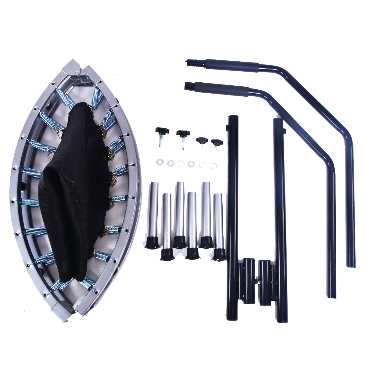 trampoline with handrail